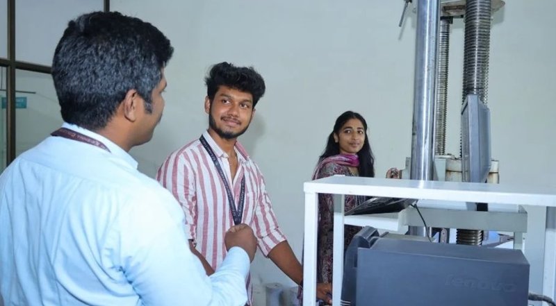 Teacher guiding student